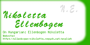 nikoletta ellenbogen business card
